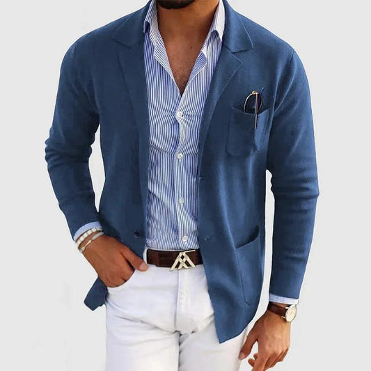 Elegant Men's Cardigan with Pockets - Stylish Layering Piece