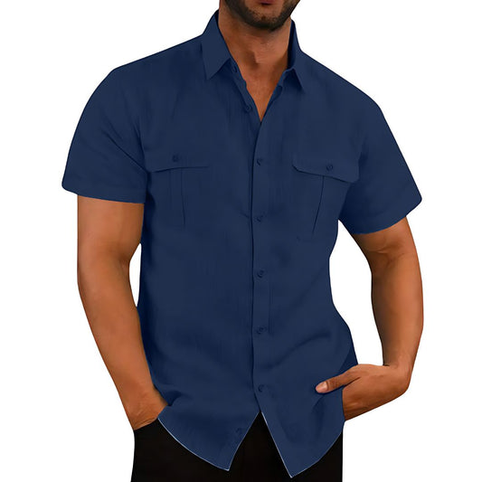 Bali Linen Short-Sleeve Shirt for Men’s Summer Comfort