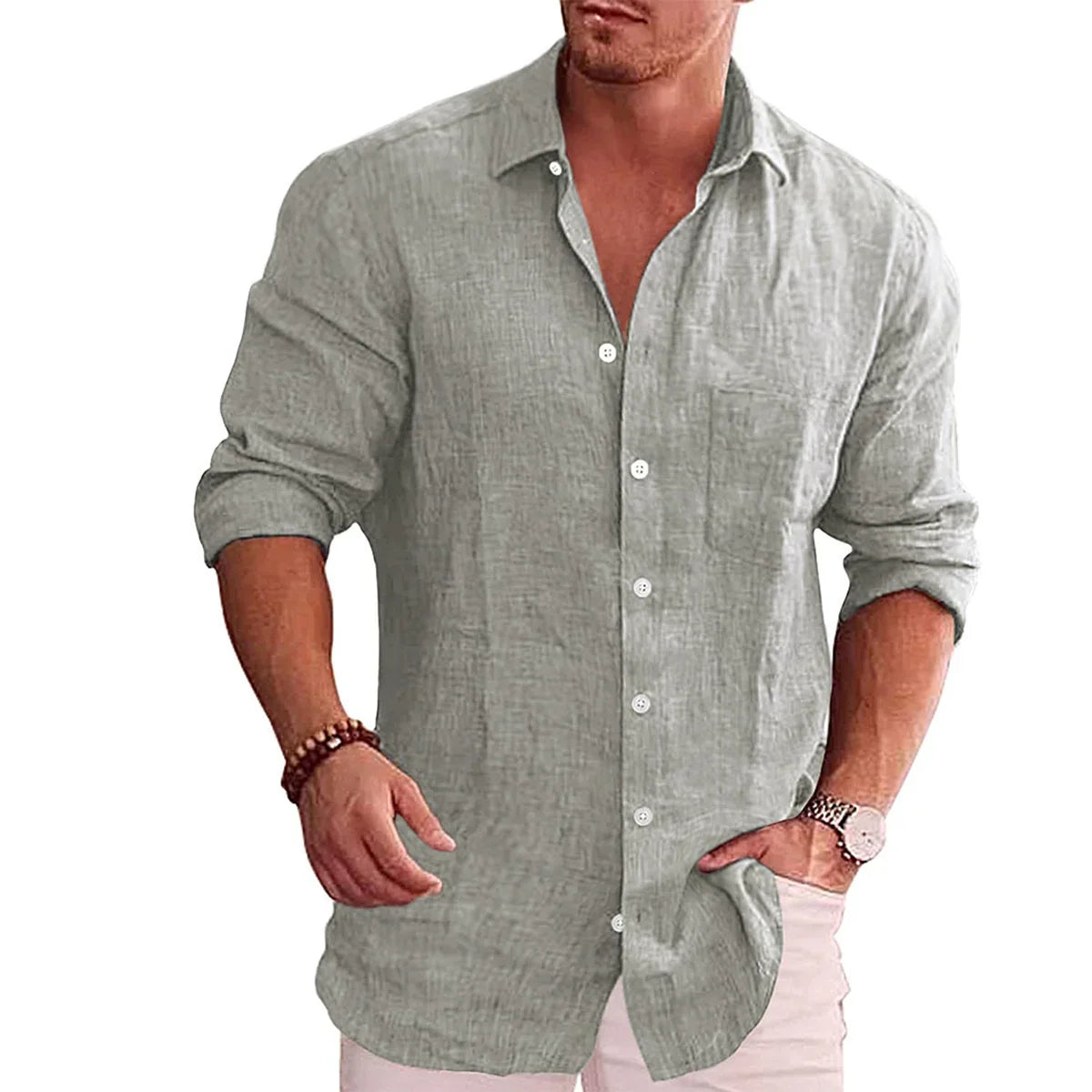 Men's Elegant Lightweight Linen Shirt for All Occasions