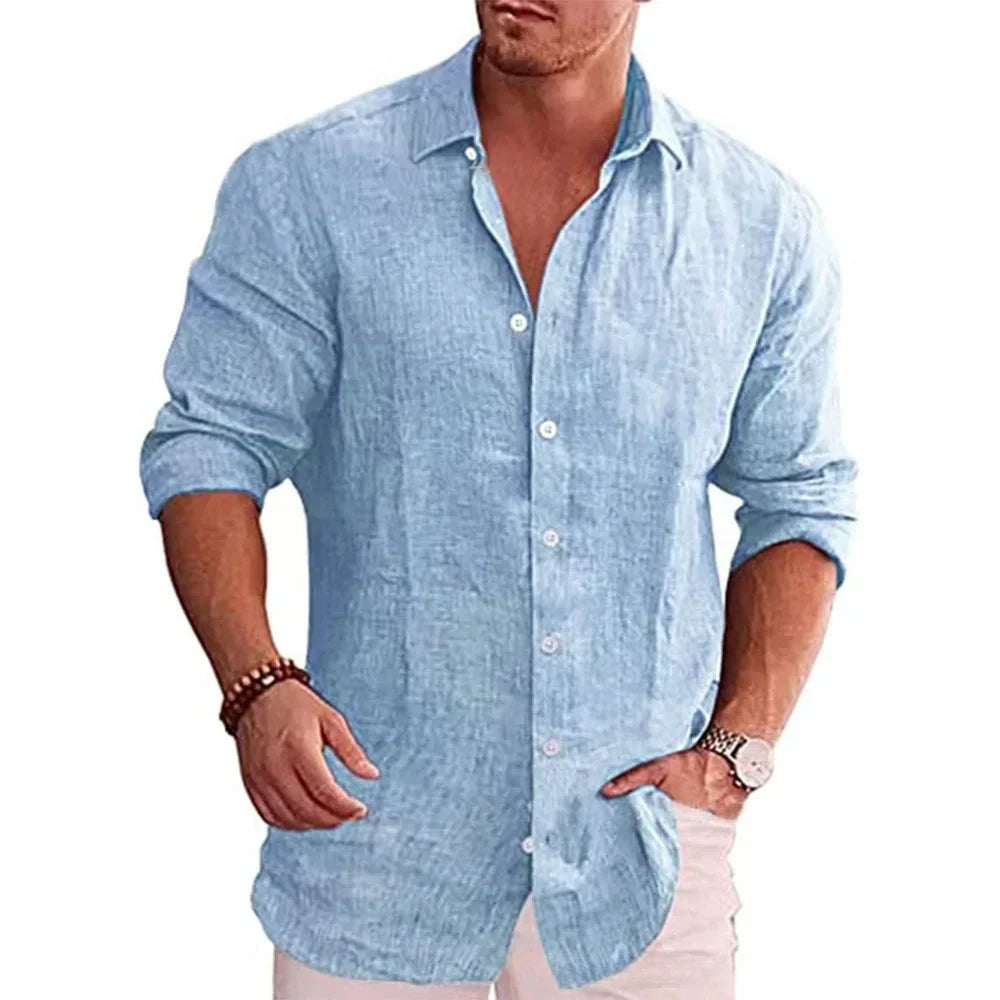 Men's Elegant Lightweight Linen Shirt for All Occasions