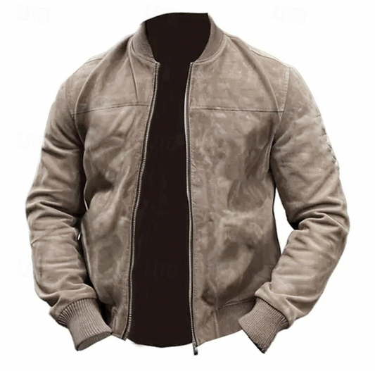 Men’s Lightweight Suede Bomber Jacket for Modern Style