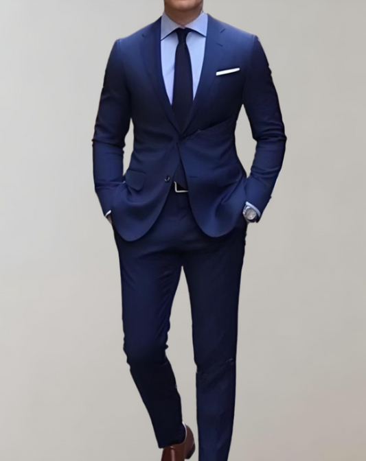 2-Piece Men’s Suit Set with Single Collar and Trousers